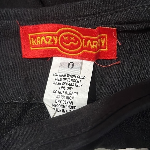 Krazy Larry Black Pull On Pants Size 0 - Picture 5 of 9